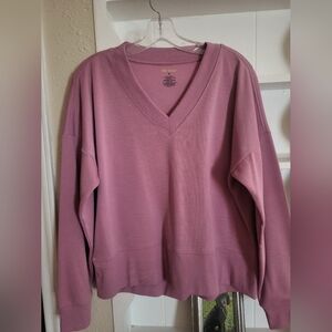 Tek Gear Women's V-Neck Sweatshiry - Dusty Rose, Medium